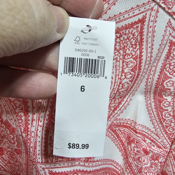 NWT Banana Republic Women's Paisley Print Mesh Inset Sleeveless Dress Size 6. - Picture 5 of 7